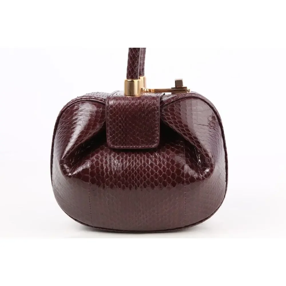 Gabriela Hearst Demi Bag Brown Snakeskin Leather Top Handle - Picture 2 of 16